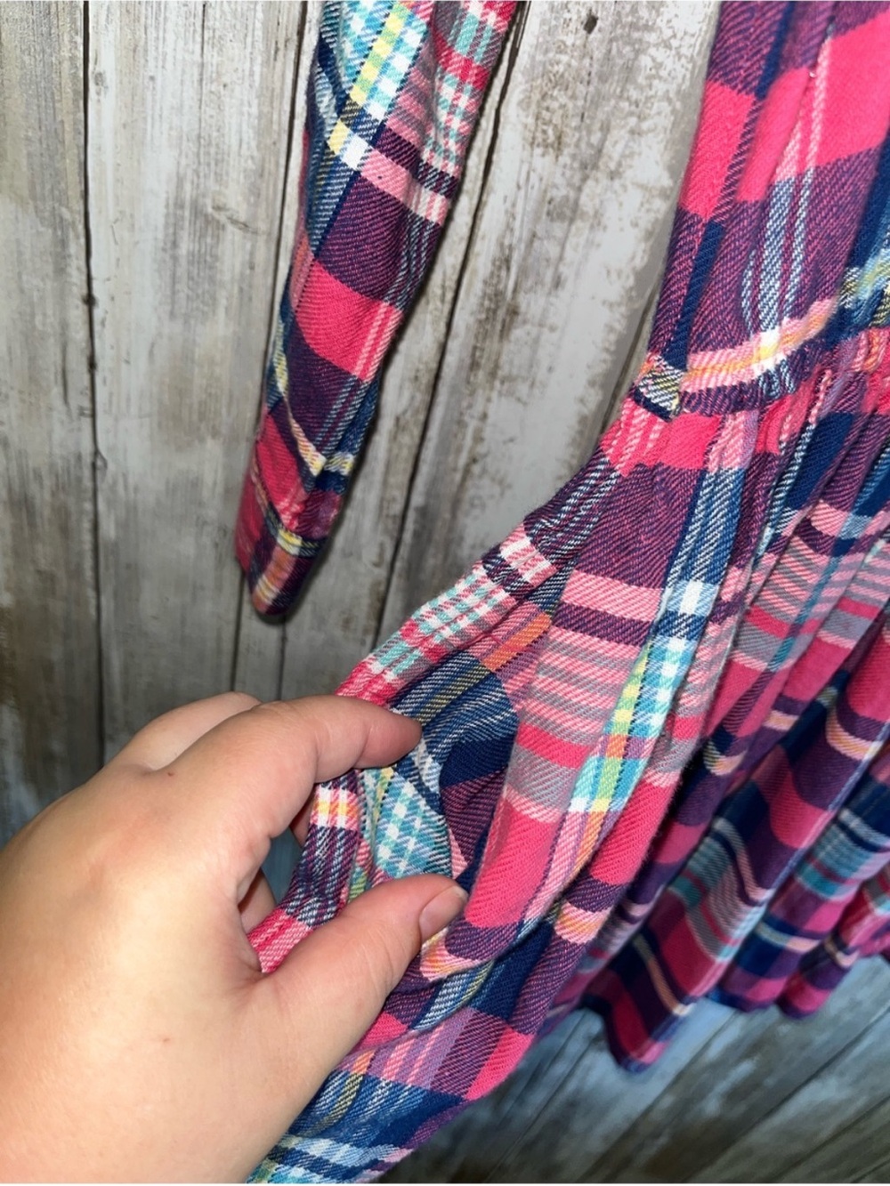 Polo Ralph Lauren Girls Plaid Shirt Dress Size 10 Pink Flannel - Picture 4 of 7